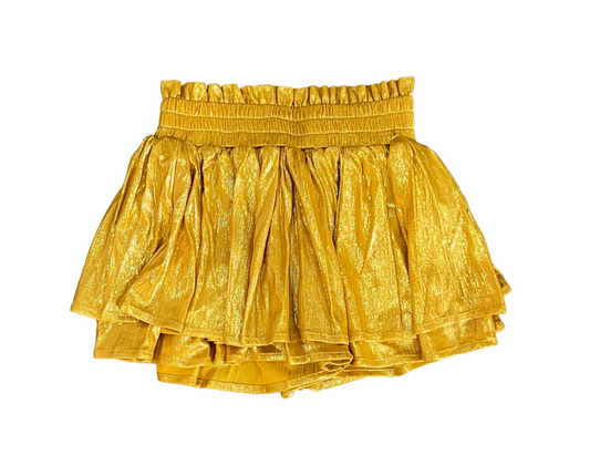 Gold  Plisse Shorts