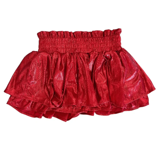 Red Plisse Shorts