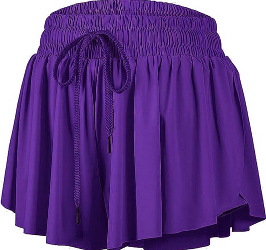 Butterfly Flowy Short in Purple