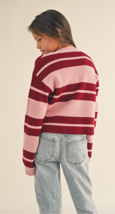 Pink/Red Striped Sweater