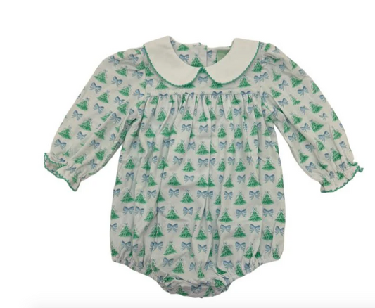 Christmas Tree Knit Peter pan collar bubble