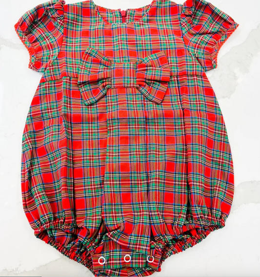 Red/Green Plaid Bow Bubble