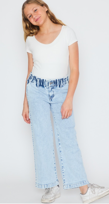 Girl Kids High Rise Wide Leg Jeans