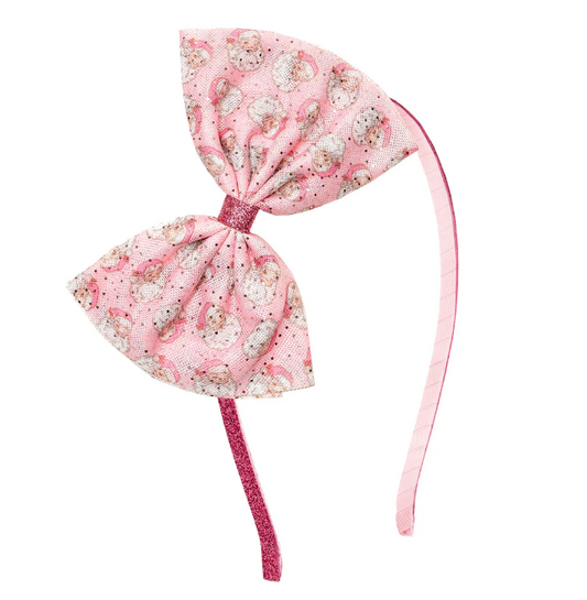 Retro Santa Christmas Tulle Bow Headband