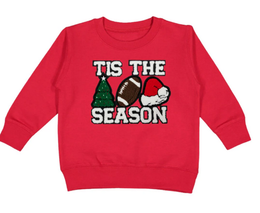 Tis The Season Patch Christmas Sweatshirt - Red