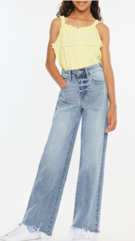 HIGH RISE SLIM WIDE JEANS