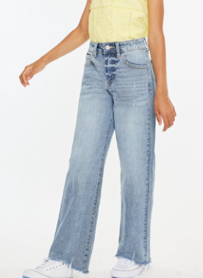 HIGH RISE SLIM WIDE JEANS