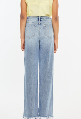 HIGH RISE SLIM WIDE JEANS