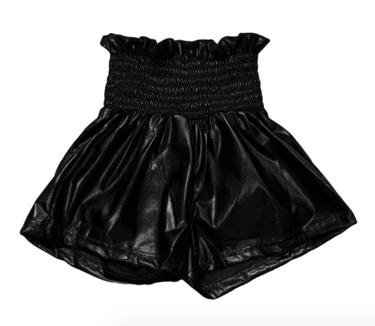 Black Metallic Swing Shorts