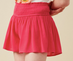 Girls Smocked Waist Soft Short in Fuchsia