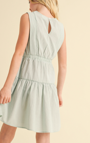 Tween Girls Kids 2 Tier Knee Length Dress