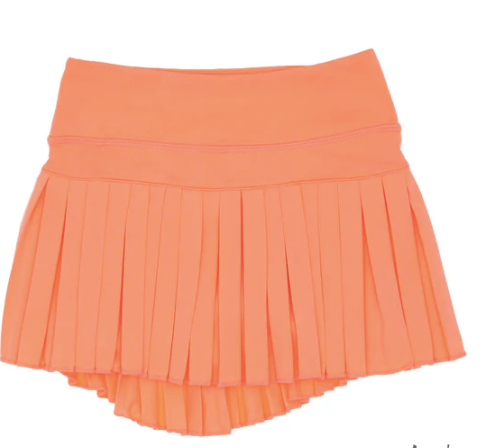 Mini Pleated Skort in Solid Melon