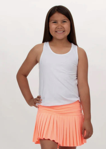 Mini Pleated Skort in Solid Melon