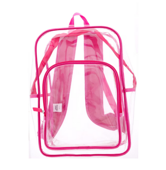 Kids Hot Pink Clear Backpack