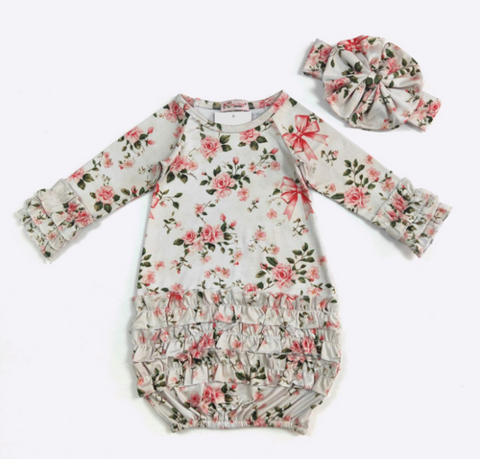 Blossoming Rose Baby Gown