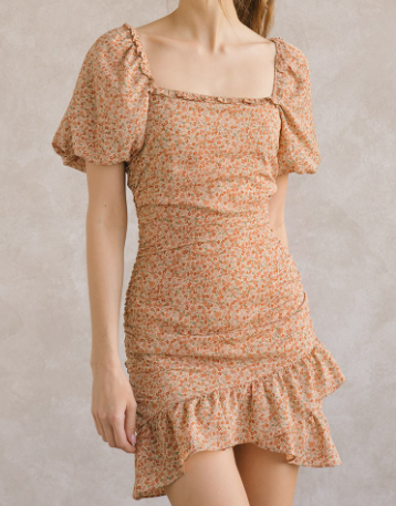 Tiny Ditsy Print Bodycon Mini Dress