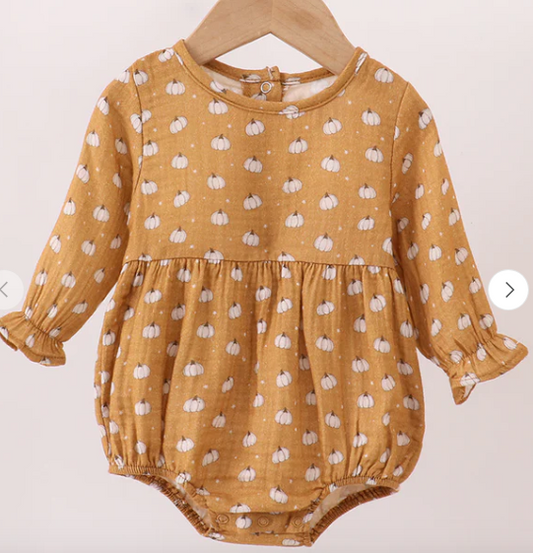 Pumpkin Print Muslin Bubble