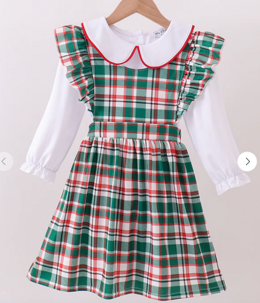 Green Plaid Ruffle 2pc Set