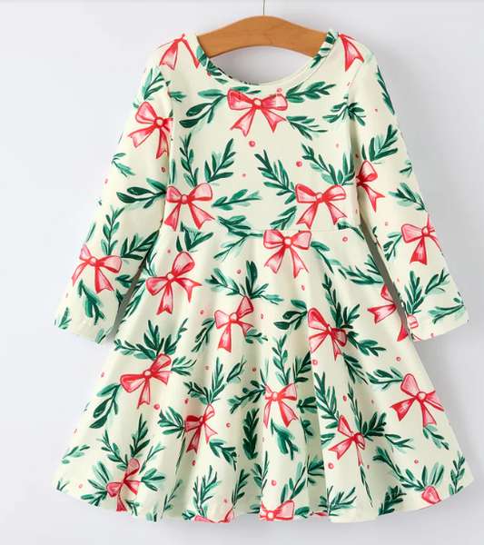 Holiday Christmas Dress with Holly