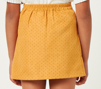 Girls Brushed Polka Dot Buttoned Skirt