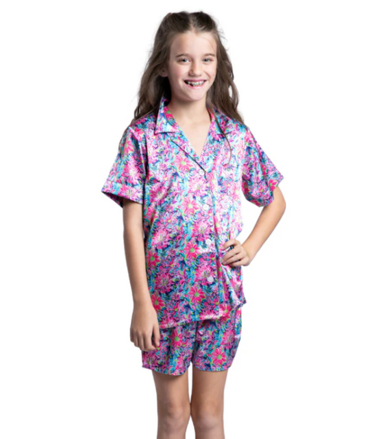 Kids Darling Floral Silk Jammies