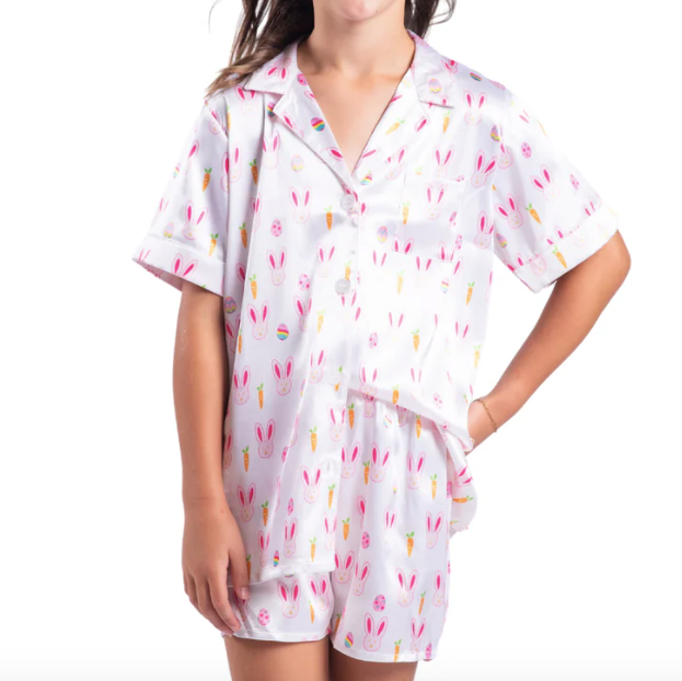Kids Hoppy Easter Pajama Short Set