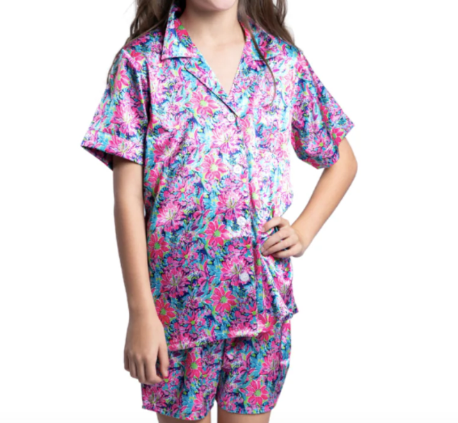 Kids Darling Floral Silk Jammies