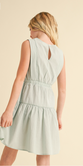 Tween Girls Kids 2 Tier Knee Length Dress