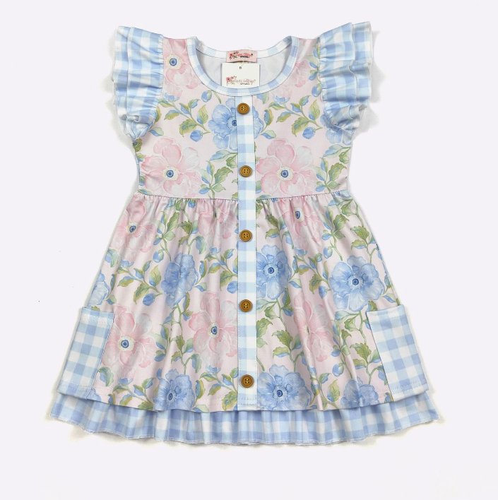 Cotton Candy Poppy Girls Dress