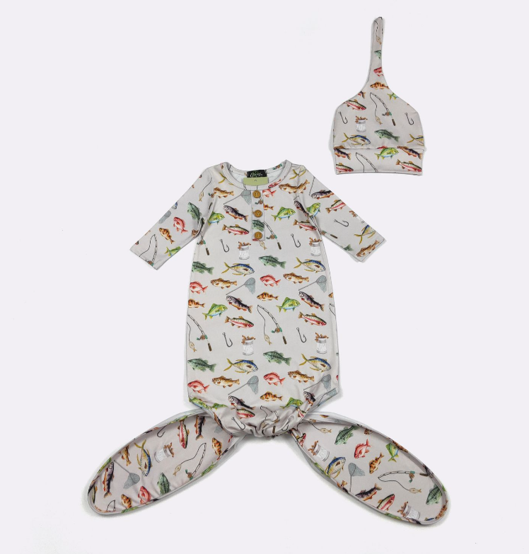 Rainbow Trout Baby Knotted Gown