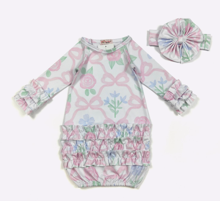 Pastel Coquette Baby Gown