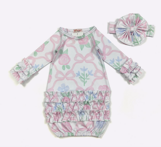Pastel Coquette Baby Gown