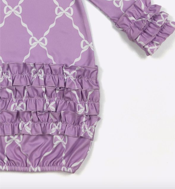 Plum Coquette Baby Gown