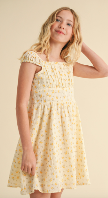 Tween Kids Girls Corset Ruched Shoulder Mini Dress
