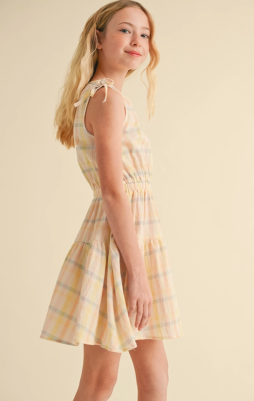 Tween Kids Girls Ruched Shoulder Sundress