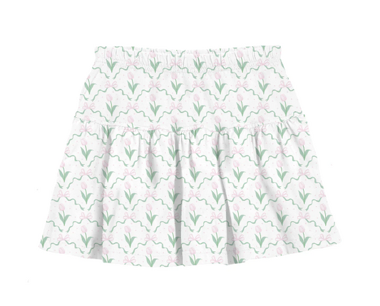 Easter Tulips Gathered Skort
