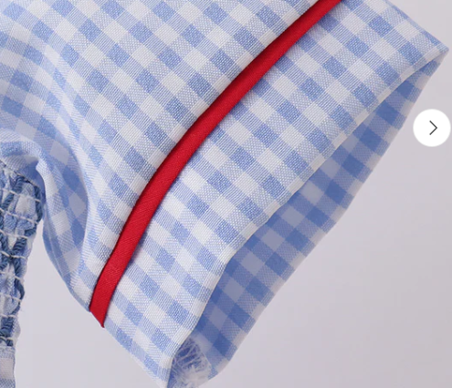 BLUE FLAG SMOCKED PETER PAN COLLAR GINGHAM BUBBLE