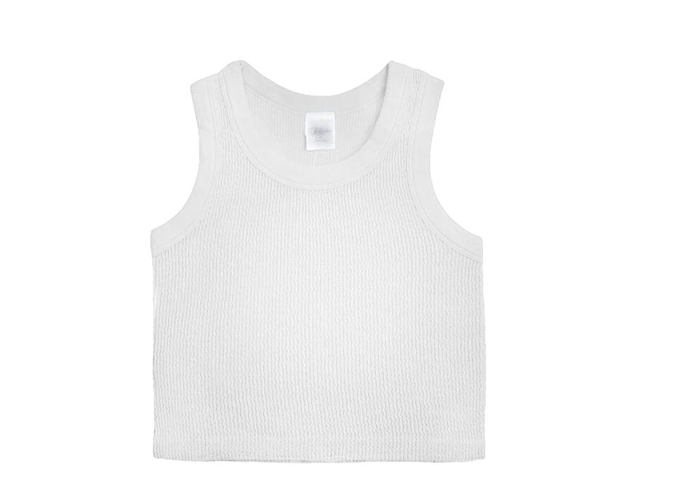 Smocked Tank Top in White