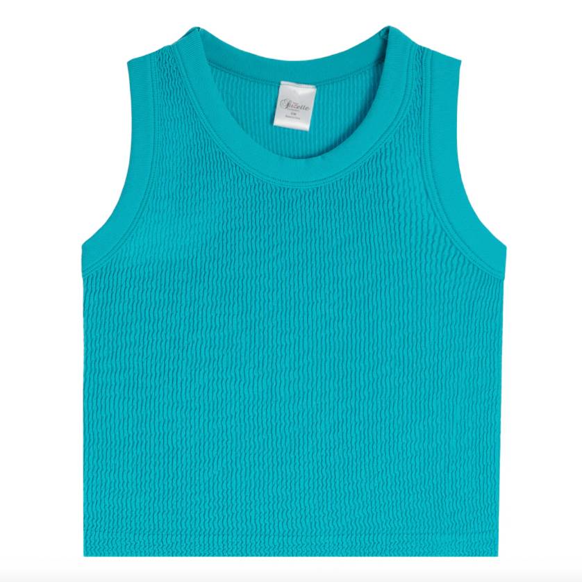 Smocked Tank Top in Teal