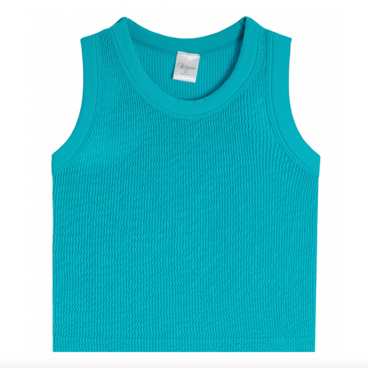 Smocked Tank Top in Teal