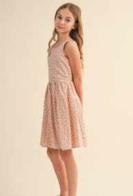 Tween Kids Girls Sleeveless Fit and Flare Sundress