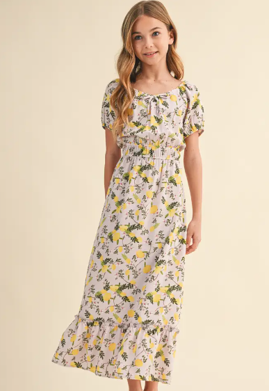 Tween Kids Girls Empire Waist Maxi Dress