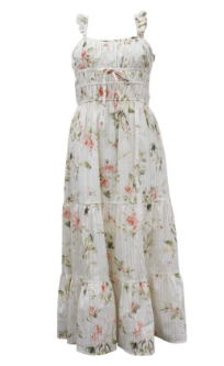 Blush and Sage Green Floral Maxi Dress
