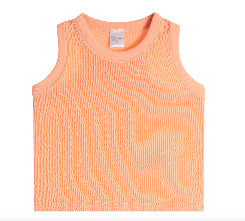 Smocked Tank Top in Orange