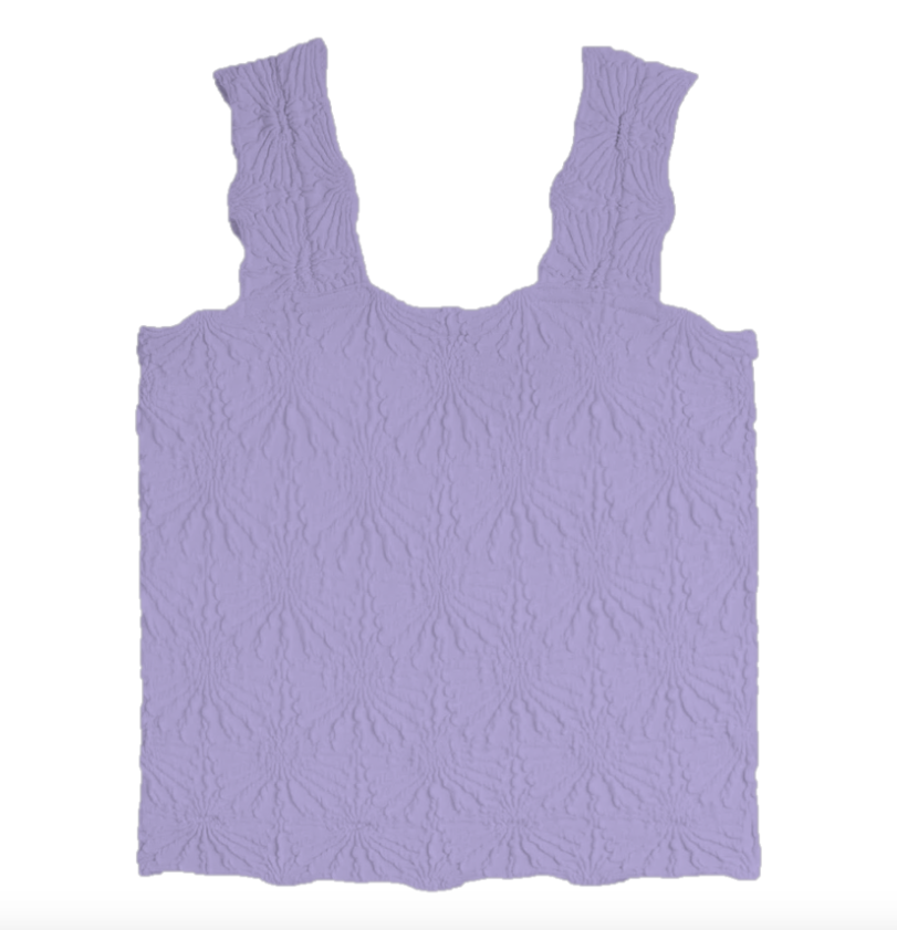 Seamless Floral Textured Tank in Lavender