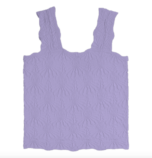 Seamless Floral Textured Tank in Lavender