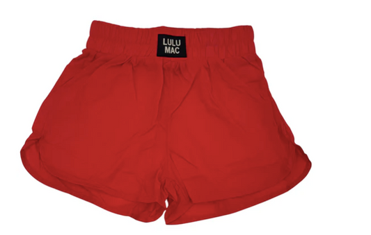 LuLu Mac red KIDS SHORTS