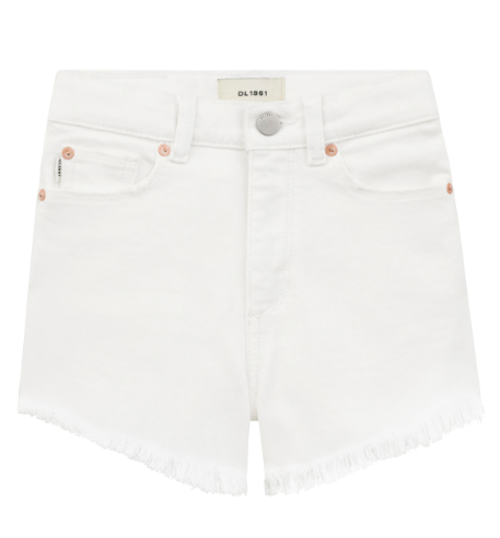 Lucy shorts in white frayed
