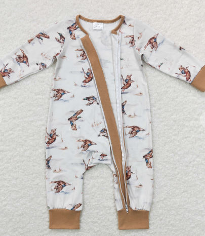 Khaki duck baby boy zipper romper in Multicolor (Copy)