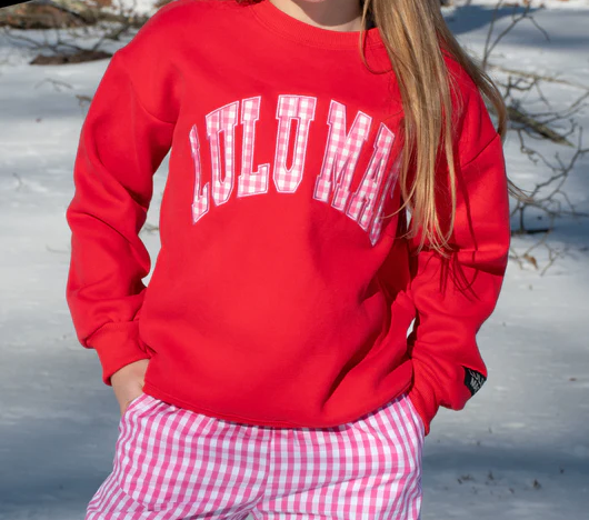 LuLu Mac Red/ Pink Gingham Sweatshirt